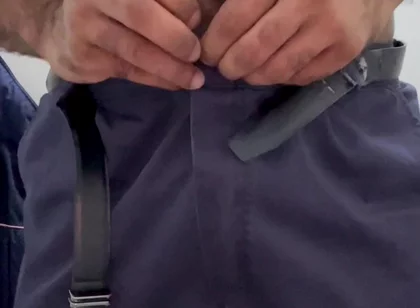 Security Guard Ejaculated on His Work Uniform in a Public Restroom.