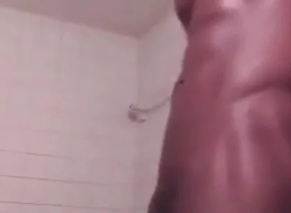 Stroking swinging my big black cock cumming hard