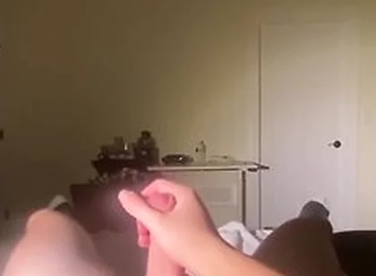 Hung Guy Blasts A Massive Load Of Cum All Over Himself
