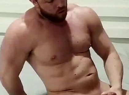 Muscular Blonde Musturbating