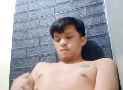 Horny Asian Twink Works His Hard Cock Until He Cums