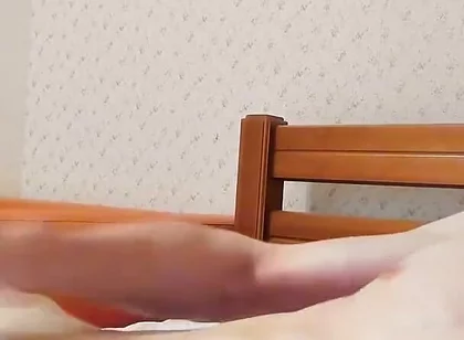I masturbate lying on the couch in sneakers