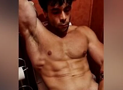 Pov - You Catch Me Jerking Off In The Toilet Until I Cum On My Chest