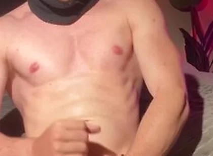 College Stud Blasts Massive Load All Over Himself