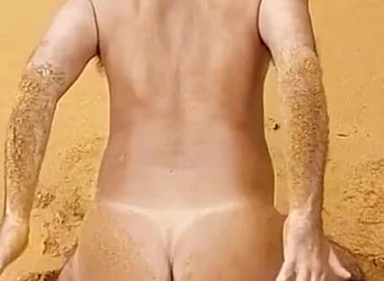Ladysilva Naked on the Beach Horny with a Cock in Her Ass