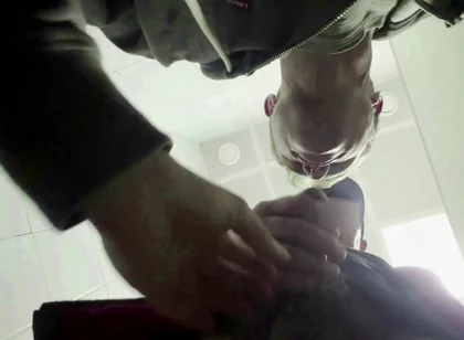 The Teacher's Thick Sucks in a Public Toilet. Slaps for a Student