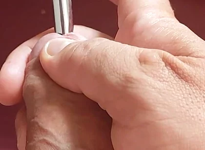 Sounding Strong the Foreskin Between the Trembling Glans.