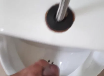 I Jerk off in a Public Bathroom, I Cum and I Swallow My Cum