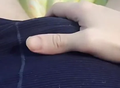 Teasing My Throbbing Bulge - Jerking off Through the Thin Fabric