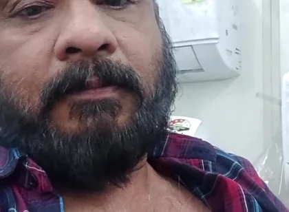 Shy Stepfather Showing His Boobs on Video Call