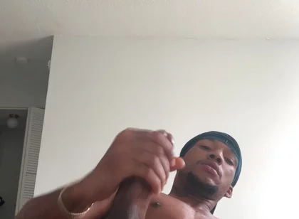 Horny Black Guy Jerks off